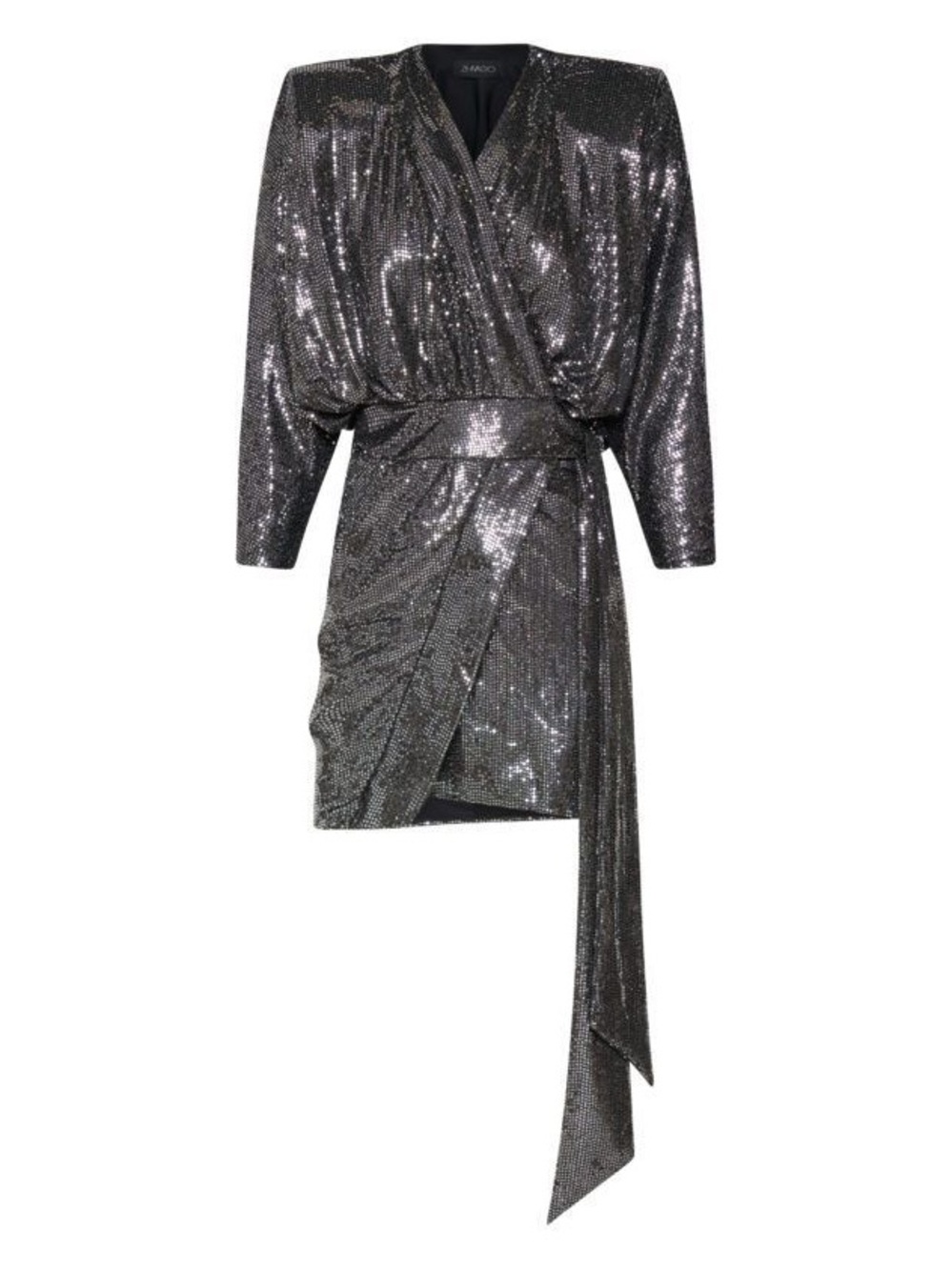 ZHIVAGO Galileo Cosmic Metallic Sequin Wrap Mini Dress US 6